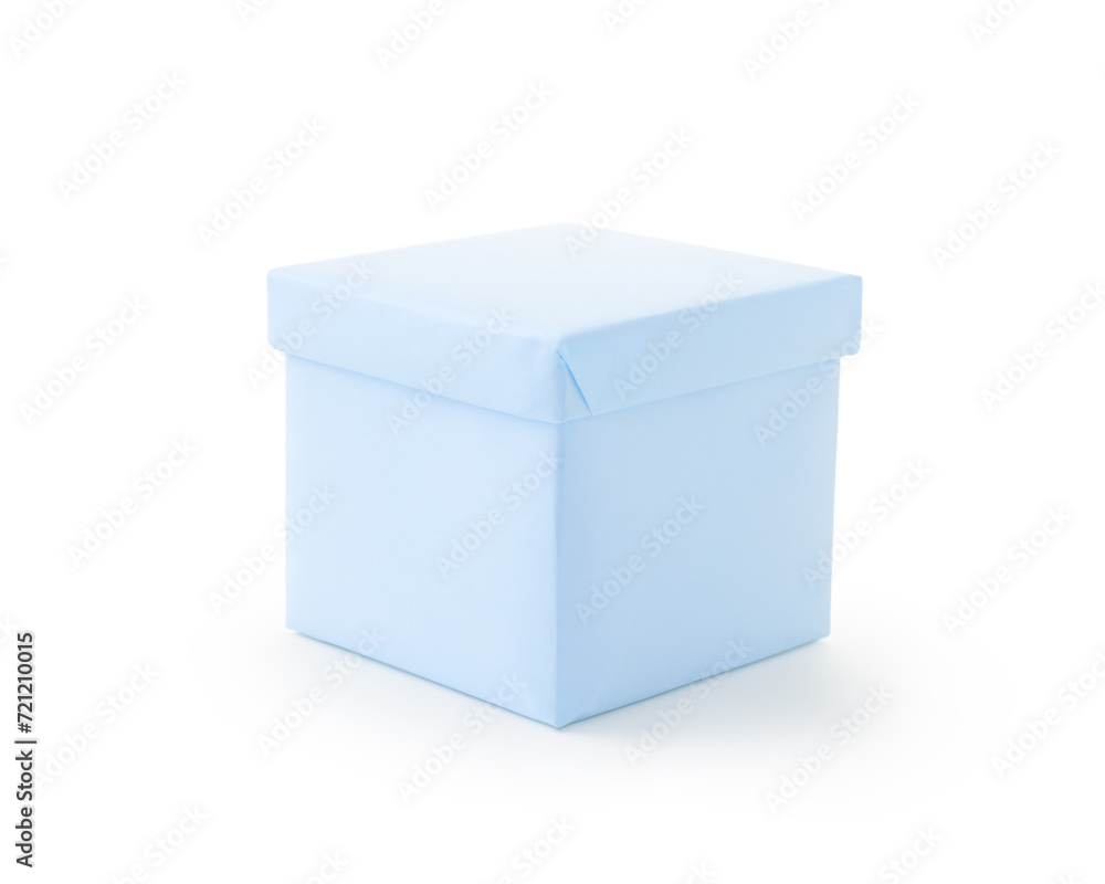 Blue paper box isolated on white background Blue paper box isolated on white background