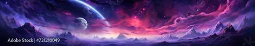 Majestic Alien Sunrise with Multiple Moons and Mystic Terrain - Generative AI