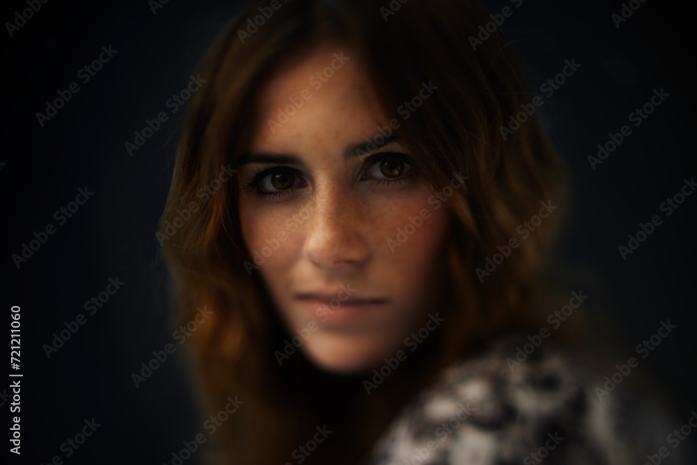 Makeup, beauty and portrait of woman in studio with natural, cosmetic and self care routine. Smile, glow and face of young female person with facial cosmetology treatment by dark black background. Makeup, beauty and portrait of woman in studio with natural, cosmetic and self care routine. Smile, glow and face of young female person with facial cosmetology treatment by dark black background.