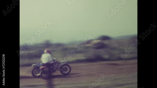 France 1975, 1970s Sidecar Motocross Race photo