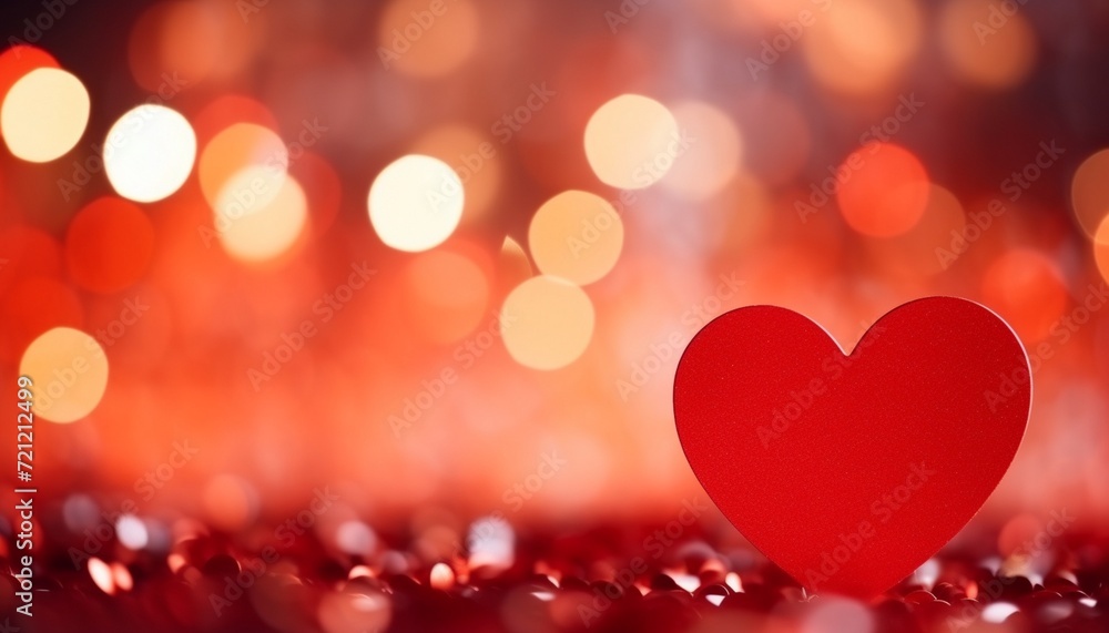 Valentines day background with red heart on bokeh background Valentines day background with red heart on bokeh background