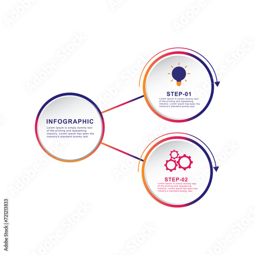 Three Step Circle Progress Infographic Design 
