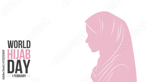 World Hijab Day. Template for Background, Poster, Banner, Greeting card. Vector illustration