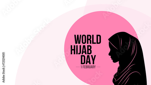 World Hijab Day. Template for Background, Poster, Banner, Greeting card. Vector illustration