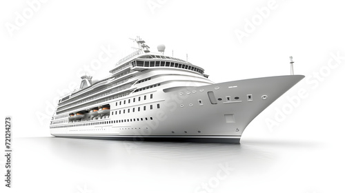 Beautiful White Cruise On Isolated White Background, Generative Ai