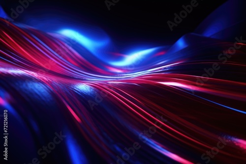 Motion blur simulation of data transfer from blue to red lights