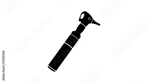 otoscope emblem, black isolated silhouette