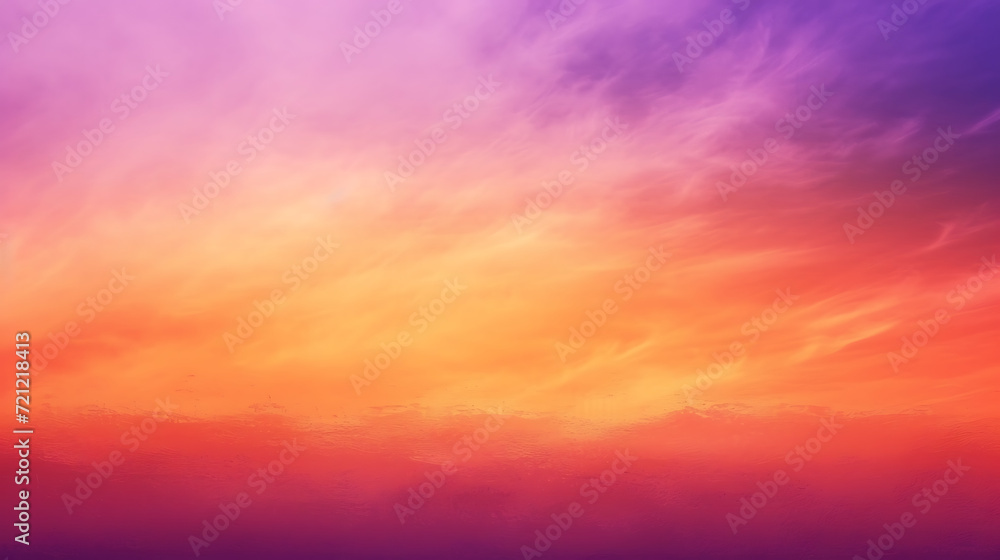 Mesmerizing sunset hues in orange, pink, and purple gradient with a subtle grainy texture. Ideal for a serene summer poster or website header. 