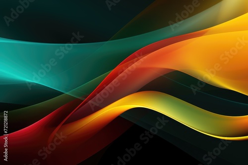 Black history month banner. red yellow and green colors of Africa waves on a dark background.. African flag 