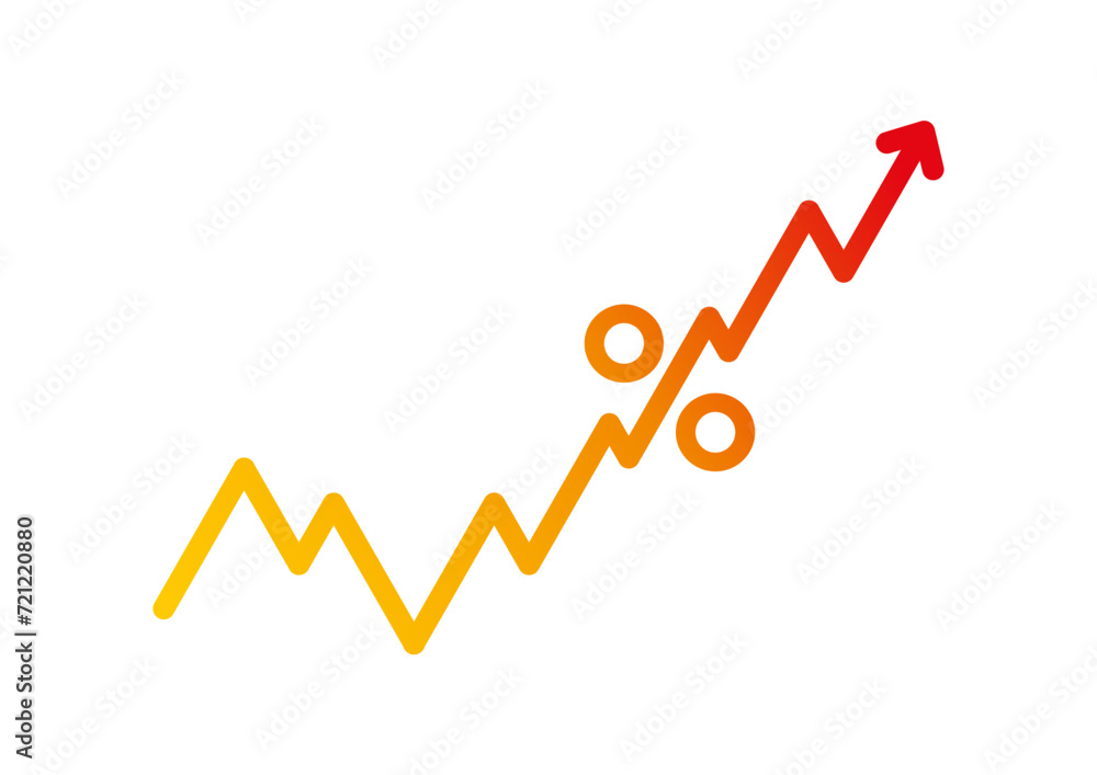 growth concept with percent symbol with arrow sign. graphic concept with percent symbol for success, economy, business. arrow bar chart growth concept with percent symbol with arrow sign. graphic concept with percent symbol for success, economy, business. arrow bar chart