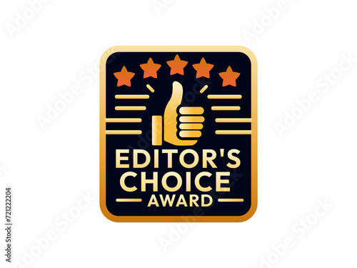 Editors choice golden badge quality award business certificate symbol illustration vector
