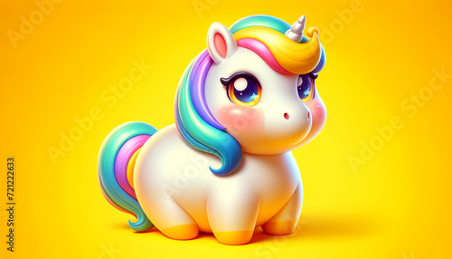cute unicorn on a yellow background