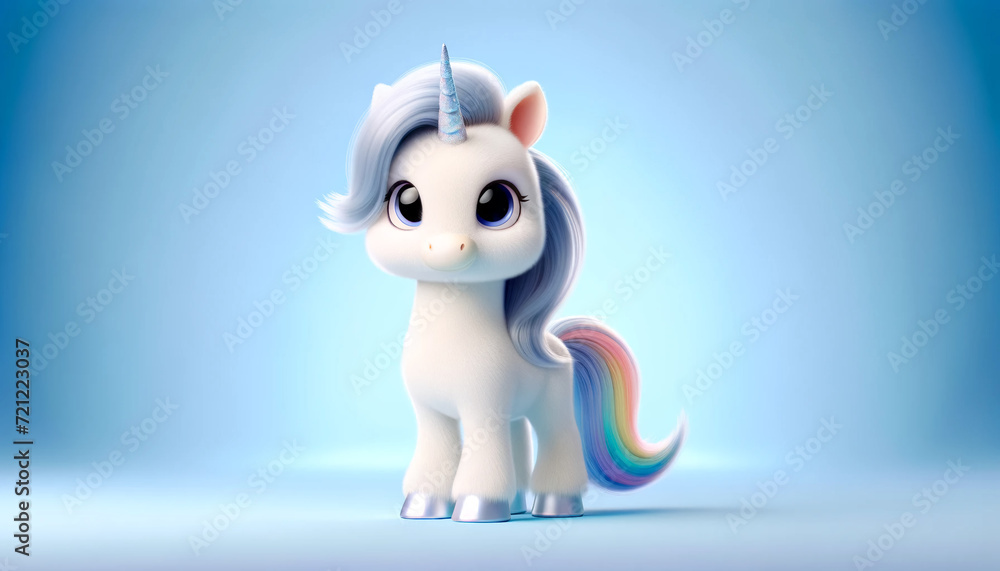 cute unicorn on a blue background cute unicorn on a blue background