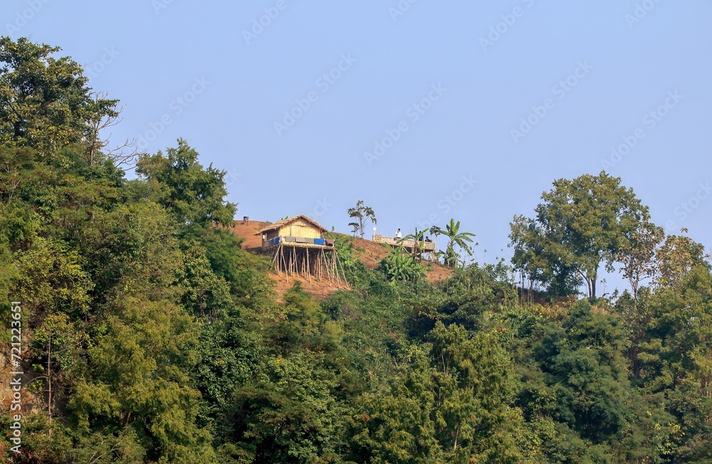tribe house top of the hill.this photo was taken from,Bandarban,Chittagong,Bangladesh.
