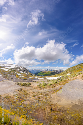 A view on a summer day in the Hardanger fjord National park, Norway