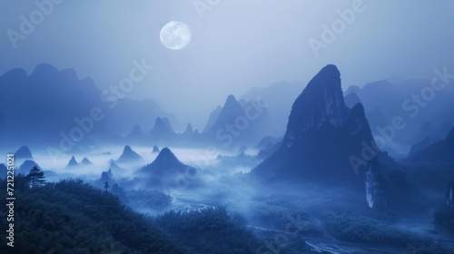 Misty Mountain Range © Left
