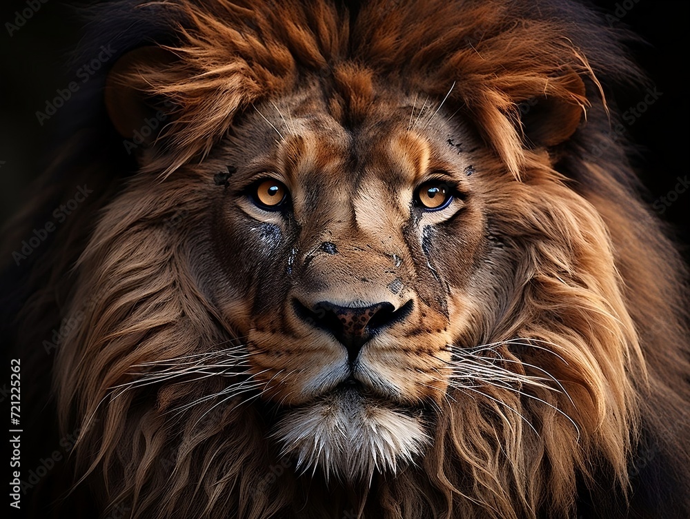 Naklejka premium Beautiful lion king face