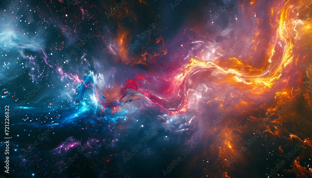3d render, modern abstract galaxy with vibrant colors and intricate patterns to evoke background. Space sky, galaxies 3D illustration.