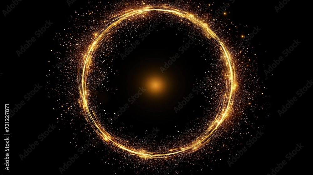 Gold glitter circle of light shine sparkles and go Gold glitter circle of light shine sparkles and go