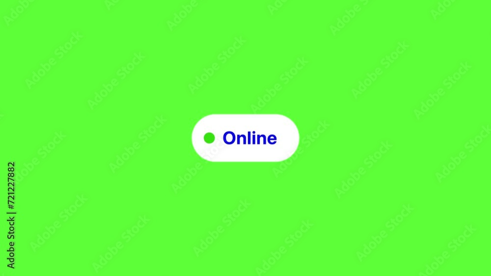 Offline Button Color 4K motion graphics animation of online and offline button on chroma key ...