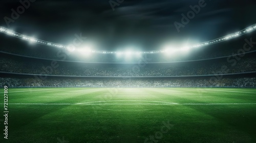 Football stadium arena for match with spotlight photo