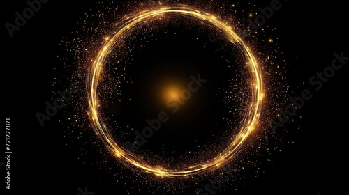 Gold glitter circle of light shine sparkles and go