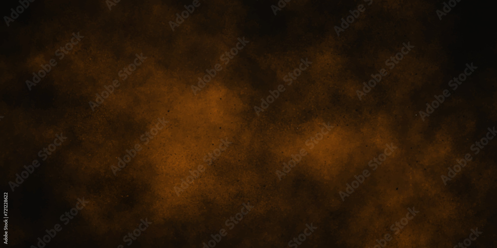 abstract old grunge concrete wall texture background with orange smoke.Elegant black Brown background with vintage distressed grunge texture old black wood texture for background.