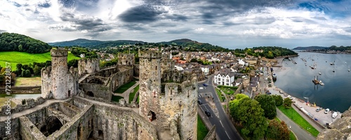 Conwy Castle With City And River Conwy In North Wales, United Kingdom