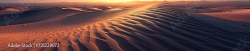 Sunset Over Vast Desert Dunes Landscape banner background