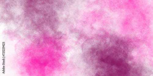 Colorful powder explosion on white background. modern Grunge Design. Beautiful Pink And purple Color Background. Violet Color powder splash cloud isolated on white background Web Banner or Wallpaper. 