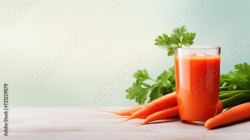 Fresh carrots with stem and leaves on a wooden background, carrot juice, vegetables harvest
