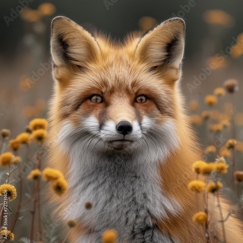 Charming Red Fox: Enchanting photo of a red fox in a natural setting, capturing the beauty of wildlife.