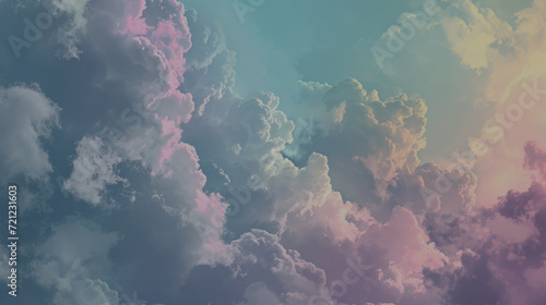 Abstract 3D pastel colored clouds background