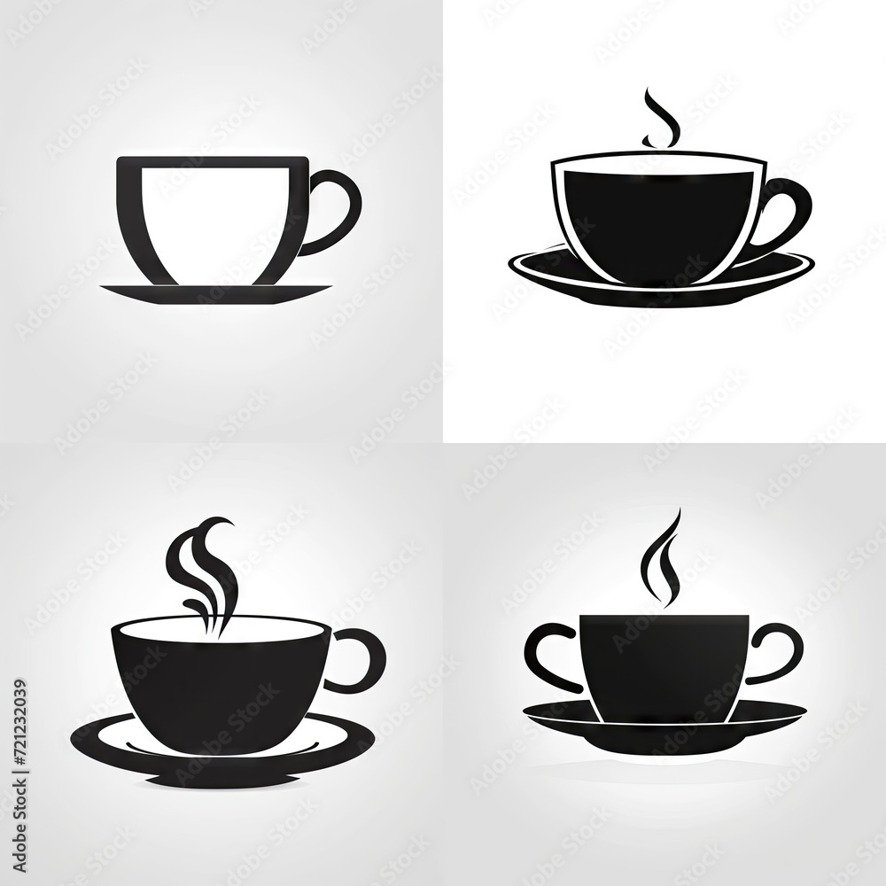 Coffee Cup Icon, Minimal Cafe Mug, Drink Sign, Beverage Symbol, Black Hot Coffee Cup Silhouette Coffee Cup Icon, Minimal Cafe Mug, Drink Sign, Beverage Symbol, Black Hot Coffee Cup Silhouette