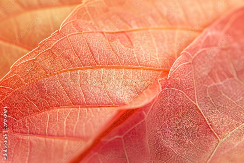 Naklejka premium trendy peach leaf texture, close up. Abstract macro apricot leaves creative background