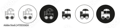 Food cart vector icon mark set symbol for web application