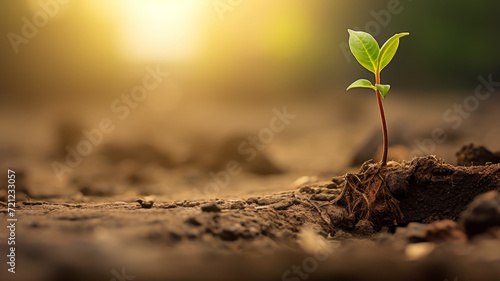 Beginning from a seed, a small sprout awakens, transforming with hope and growth.