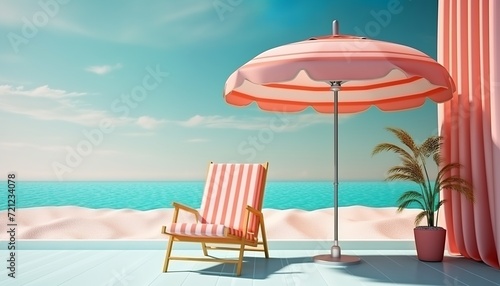 3d rendering composition for summer background