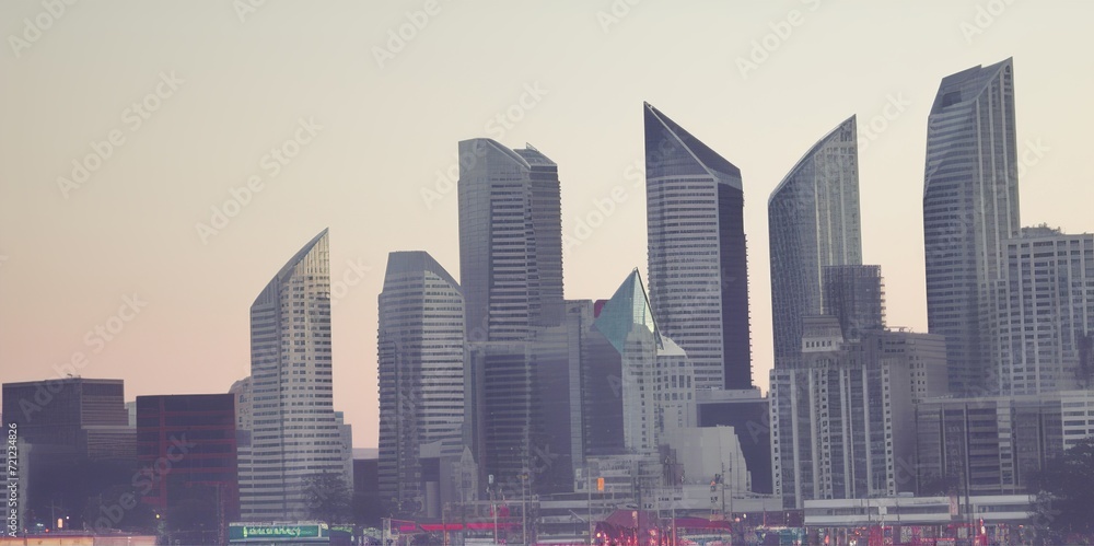 Fototapeta premium Crystal Metropolis: Abstract Urban Skyline Art