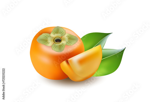 persimmon on  background