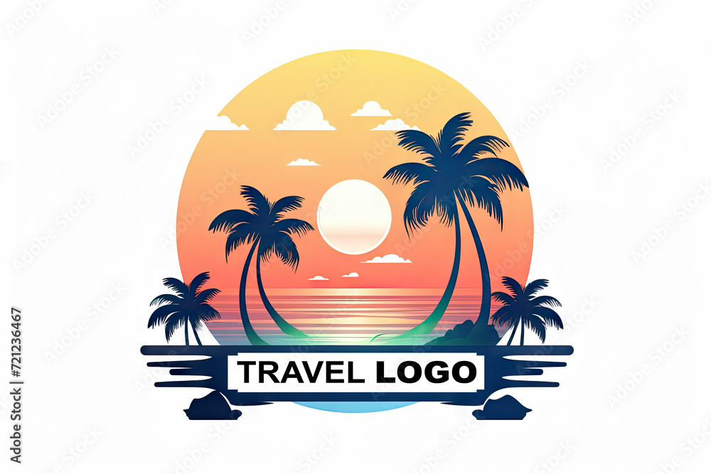 Leisure Travel Logo Template, Tourism Emblem