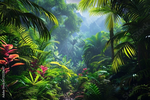 Best View of Colorful Rainforest .