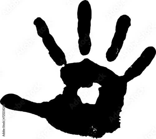 子供手形　手跡　黒