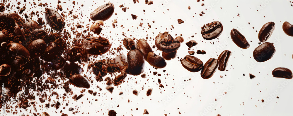 Obraz premium Coffee beans background banner