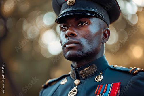 Proud African American Military Officer Portrait
