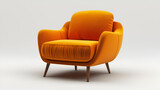 3d rendering of an Isolated orange modern lounge armchair, generative ai
