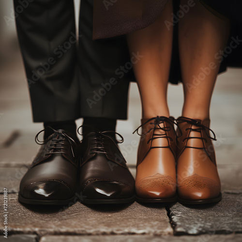 Close-Up of Couple's Shoes on a Romantic Date