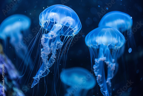  beautiful jellyfish pattern , blue colors © ALL YOU NEED studio