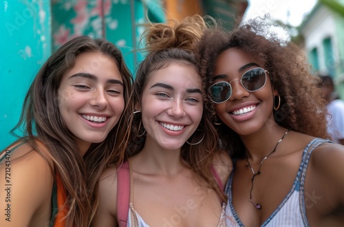three friends selfie