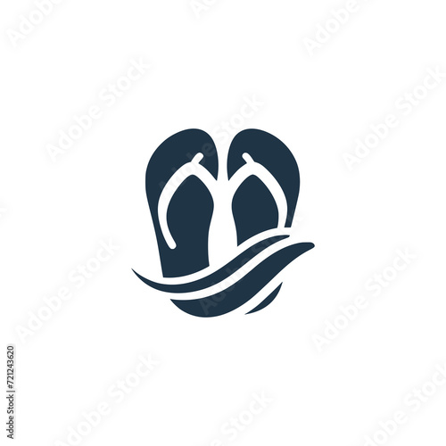 sandal flip flop logo vector illustration template design